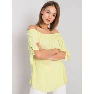 Lime blouse with a Spanish neckline