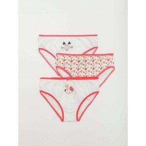 3-pack white and coral briefs for girls
