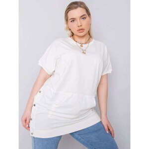 Larger cotton blouse in ecru color