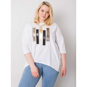 Women's white blouse with a print