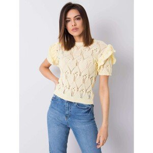 RUE PARIS Yellow sweater with frills