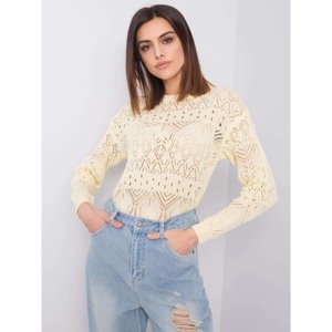 RUE PARIS Yellow openwork sweater