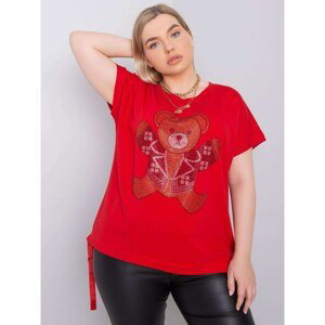 Red oversize blouse with crystals