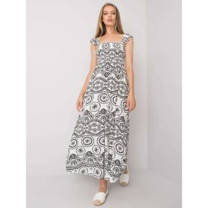 Long black and white patterned dress