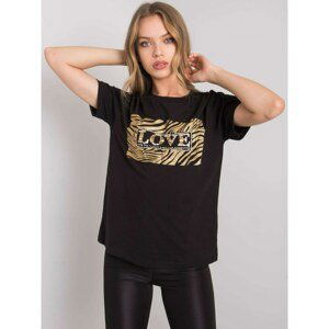 Black cotton women's t-shirt