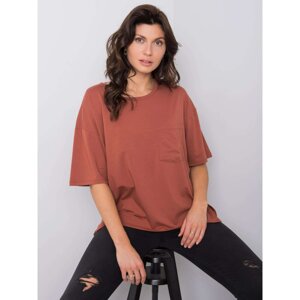 Brown cotton T-shirt by Noor RUE PARIS