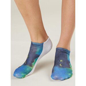 Short women's socks with a cat's print