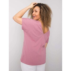 Cotton T-shirt in dirty pink in larger size