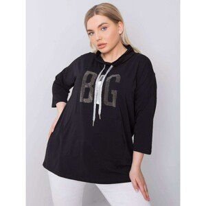 Black blouse plus sizes with patches