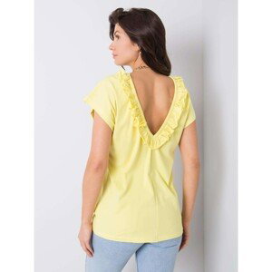 Yellow blouse with neckline on back
