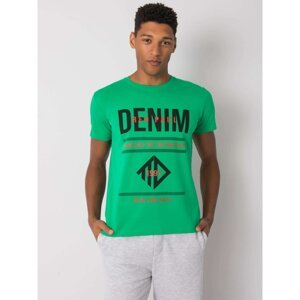 Dark green cotton men's t-shirt with a print