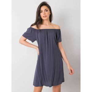 FRESH MADE Dark blue dress with a Spanish neckline