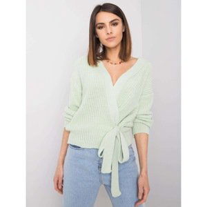 RUE PARIS Mint sweater with a tie