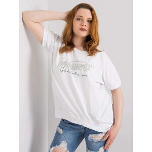 White oversized blouse with inscription