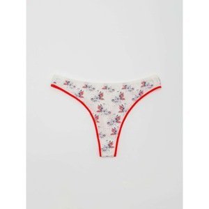 White and red cotton women's thongs