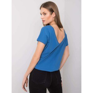T-shirt with a neckline in the back dark blue