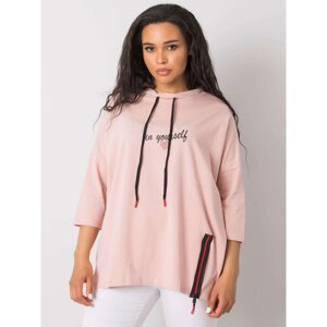 Dusty pink blouse of larger size with glittering patches