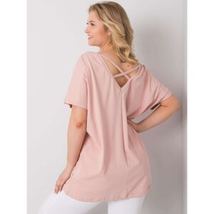 Dusty pink plus size blouse with a rhinestones appliqué