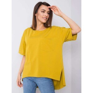 RUE PARIS Olive green t-shirt with a pocket