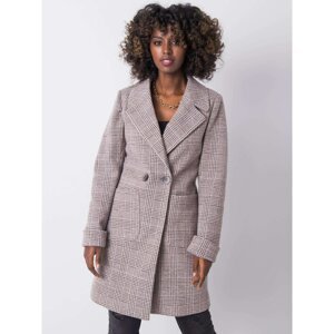 Ladies' brown plaid coat