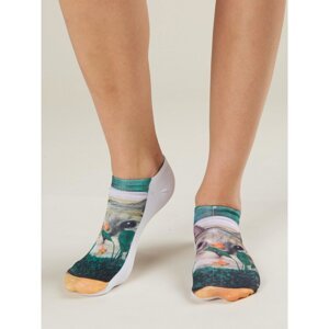 Short women's socks with a print