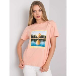 Women's salmon T-shirt with print