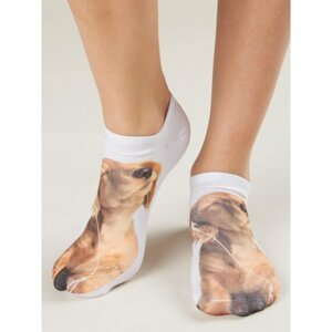 Footer socks with dog print