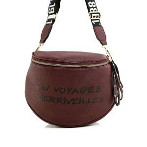 Handbag with a maroon inscription