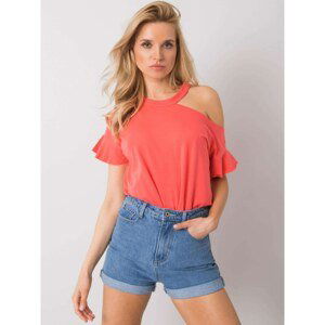 Coral cotton blouse