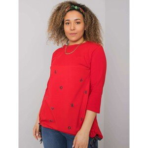 Women's red cotton blouse