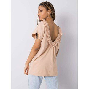 Beige blouse with neckline on the back