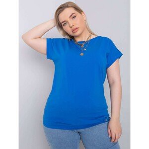 Dark blue plus size cotton t-shirt