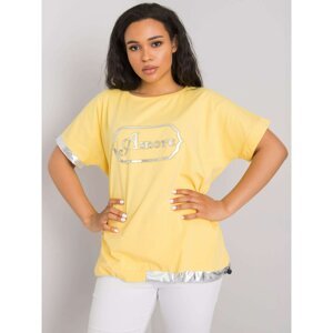 Plus size yellow cotton blouse
