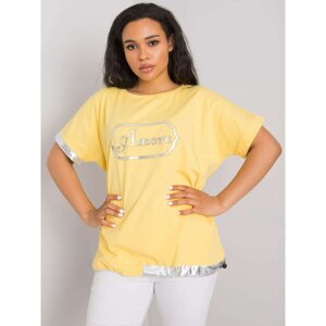 Plus size yellow cotton blouse