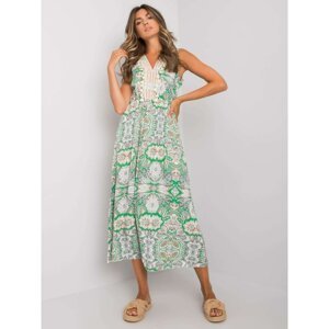 White and green patterned dress