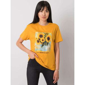 Mustard women's printed t-shirt