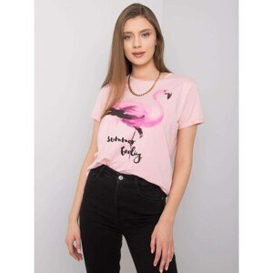 SUBLEVEL Light pink t-shirt with a print
