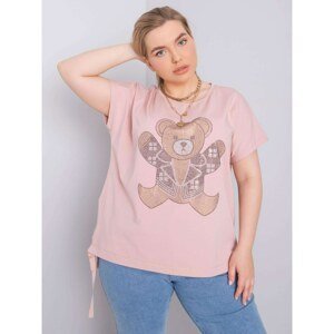 Dusty pink blouse plus sizes with rhinestones