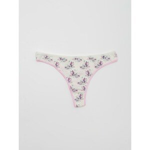 White and pink cotton women's thongs