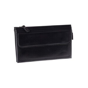 Large clutch wallet with magnetic pockets and a zipper