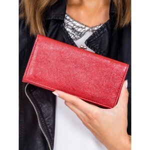 Red wallet with a hook clasp