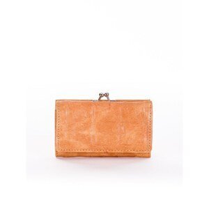 Beige embossed wallet with a hook clasp