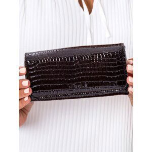 Embossed women's black eco-leather wallet