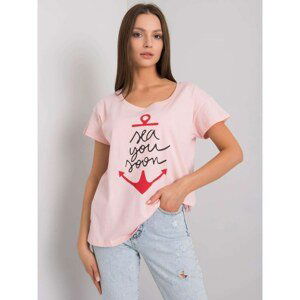 Light pink T-shirt with inscription