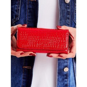 Red women's wallet with an embossed motif