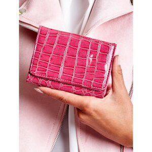 Dark pink women's wallet with a crocodile skin motif