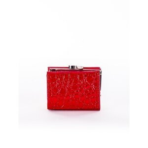 Red embossed eco-leather wallet