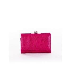 Pink eco-leather wallet with earwires