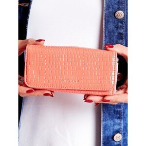 Embossed women's salmon leather wallet