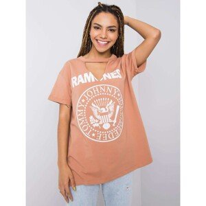 Camel t-shirt with print